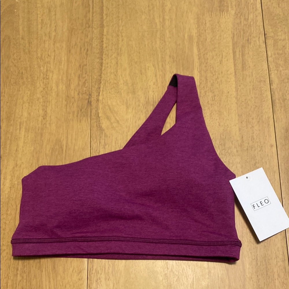 Fleo Magenta One-Shoulder Sports Bra
